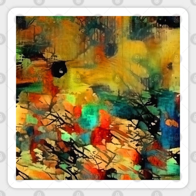 Abstract painting in vivid colors Sticker by rolffimages